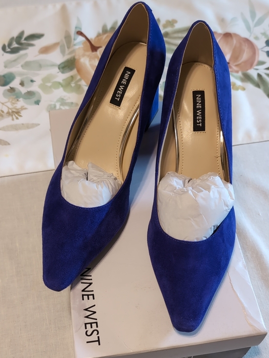 Nine West Shoes - Nine West Monda Blue Suede Pointed-Toe Pumps NIB Sz 9